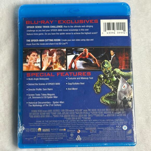 Spider-Man (2002) Blu-Ray – Brand New Sealed – Tobey Maguire – Marvel - Picture 2 of 4